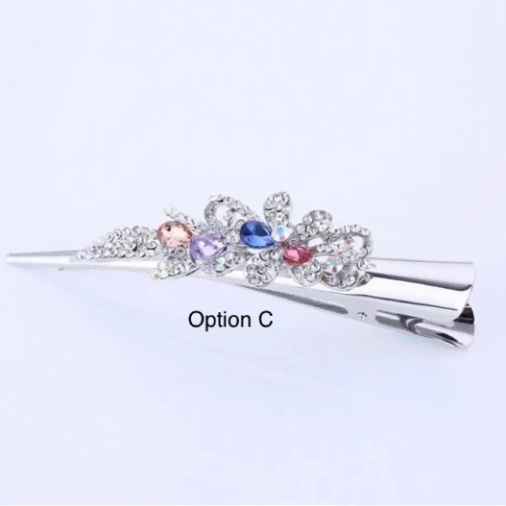 Single Hair Accessories Barrettes For Women Crystal Butterfly Peacock Flower
